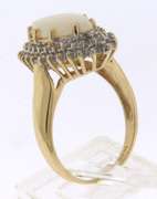 Charming Marquise Opal w Double Diamond Halo Ring