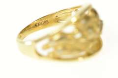 10K Yellow Gold Graduated Swimming Dolphin Diamond Band Ring