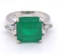 Sterling Silvre Green Cubic Zirconia Ring