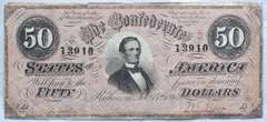 $ 50 Feb 17 1864 Series CSA Note