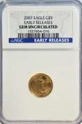 Perfect NGC MS70 EARLY RELEASES 2007 $5 American Gold Eagle