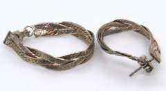 Vintage Sterling Silver Braided Earrings