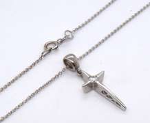 Fantastic White Gold Diamond Cross Pendant on Chain