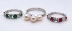 Lot of 3 Sterling Silver Rings
