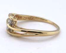 Dreamy Yellow Gold Double Diamond Bypass Ring