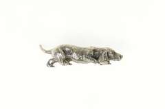 Sterling Silver 3D Beagle Basset Hound Hunting Dog Figurine