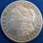1883-S Morgan Silver Dollar, Circulated.