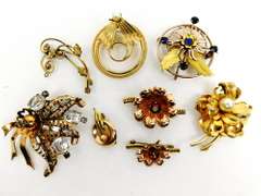 Collection of 8 Vintage Gold Filled Pins
