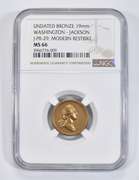 MS66 Undated Bronze Washington/Jackson J-PR-29 Modern Restrike - NGC