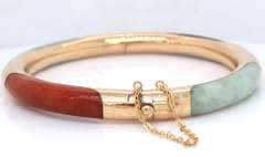 Favorite Yellow Gold Multi Color Jade Bracelet