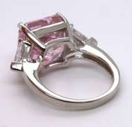 Pink Cubic Zirconia Sterling Silver Ring