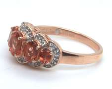 Sterling Silver Orange Cubic Zirconia Ring