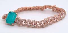Sterling Silver Cubic Zirconia Curb Bracelet
