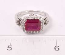 Radiant Red Gemstone Ring in Sterling Silver