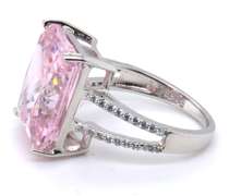 Sterling Silver Pink Cubic Zirconia Ring
