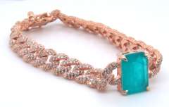 Sterling Silver Cubic Zirconia Curb Bracelet