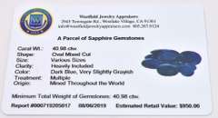 Wonderful 40.98CTW Collection of Blue Sapphires