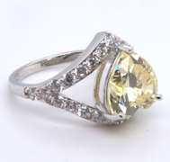 Sterling Silver Heart Shaped Cubic Ziconia Ring