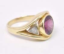 Fantastic Garnet and Diamond Ring in 14K Yellow Gold
