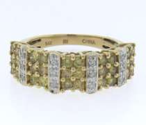 Charming Yellow and White Diamond Band in Yellow Gold