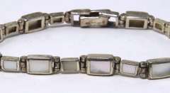 Vintage Sterling Silver Opal Bracelet