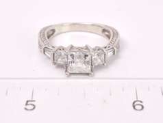 Wonderful White Crystal Ring in Sterling Silver