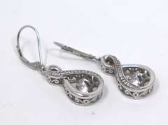 Lot of 2 Dangle Earrings in Sterling Silver