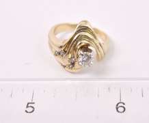 Fancy Freestyle Diamond Ring in 14K Yellow Gold