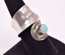 Wrap Style Turquoise Ring in Sterling Silver