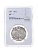 MS65 1945-D Walking Liberty Half Dollar - Graded NGC