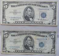 1953 1953 A Star $5 US Silver Certificates