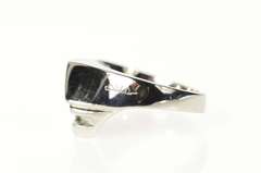 14K White Gold Diamond Black Onyx Squared Statement Ring