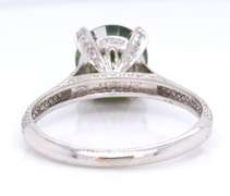 Powerful White Gold 3cts Green Diamond Ring