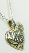 Sterling Irish Clover Heart Necklace