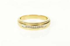 10K Yellow Gold Classic Diamond Inset Wedding Band Ring