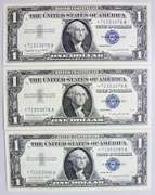 (3) Superb Gem 1957A $1 Star Replacement Silver Certificates-Consecutive!