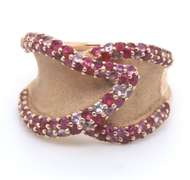 Effy Pink Sapphire and Ruby Bypass Ring