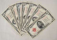 7 Red Seal $ 5 1928 C E F Series