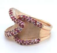 Effy Pink Sapphire and Ruby Bypass Ring