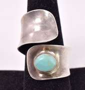 Wrap Style Turquoise Ring in Sterling Silver