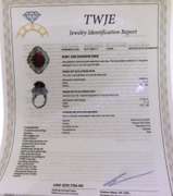 Outstanding Platinum Ruby Star Cab and Diamond Ring