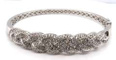 Vinatge Sterling Silver Cubic Zirconia Bangle