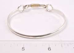 Brilliant Hook Clasp Bracelet in Sterling Silver