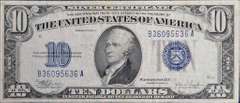 Series 1934-C $10 Silver Certificate, Circulated. FR1704