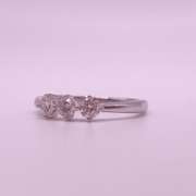 Triple Diamond Ring in14kt Solid White Gold