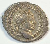 Original Mint State Caracalla Roman Silver Denarius, 198-217 AD