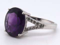 Sterling Silver Signed Amethyst Ring