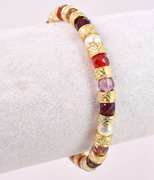 Ravishing Red Hand Blown Italian Art Glass and Gold Plated Beads Necklace, Bracelet, and Earrings