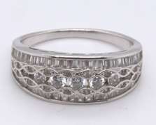 Sterling Silver Cubic Zirconia Band