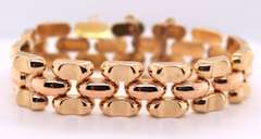 Fancy 18kt Wide Gate Link Style Bracelet
